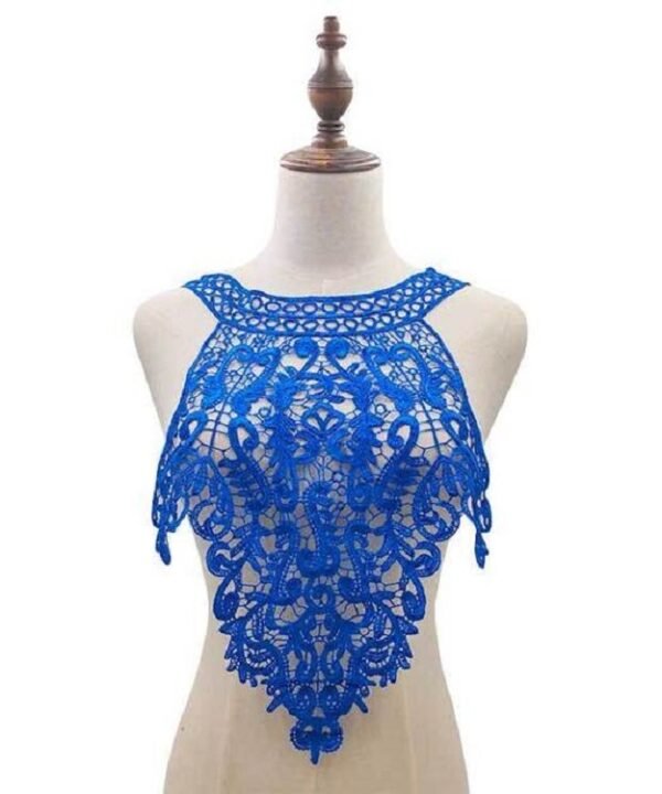 Embroidered Lace Collar Flower Three-dimensional Hollow Fake Collar DIY Clothing Accessories, Blue, Black, Purple Pink, Light Brown, White