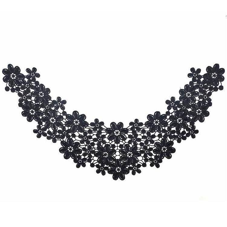 Lace Collar Three-dimensional Hollow Embroidered Fake Collar DIY Clothing Accessories, Size: About 45 x 26cm, Red, Green, Blue, Sky Blue, Purple, Gray, Black, Gold, Beige Brown, Gold Brown, Gold Line, Silver, Navy, Red Bean Paste Powder, Rose Red, Whit... - Image 3