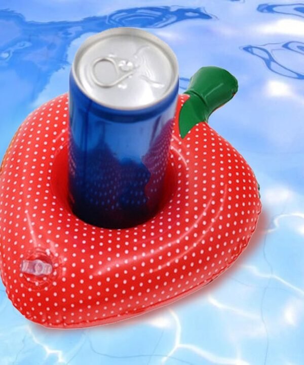 2 PCS Strawberry Shape Inflatable Coaster Floating Water Drink Cup Holder