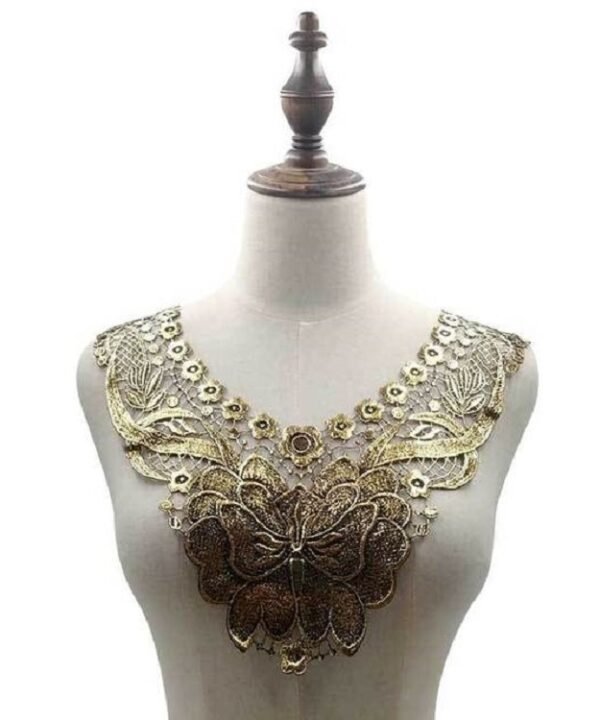 Lace Butterfly Flower Embroidery Collar Flower Three-dimensional Hollow Fake Collar DIY Clothing Accessories, Size: 36 x 30cm, Red Wine, Green, Blue, Sky Blue, Purple, Gray, Beige, Black, Purple Pink, Gold, Gold Brown, Gold Line, Navy, Rose Red, Brown...