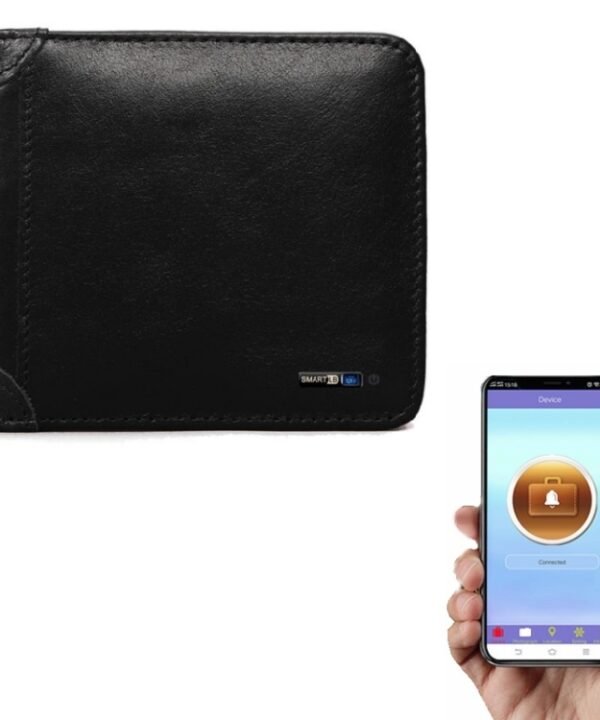 Men Leather Business Wallet Smart Anti-Lost Anti-Theft Wallet, Smart