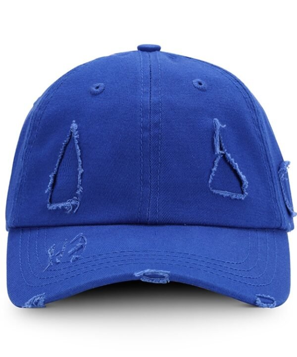 Washed Baseball Cap Casual Retro Shading Distress Torn Cap, One Size