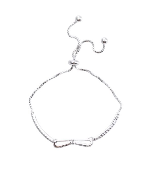 925 Sterling Silver Bracelet Bowknot Girls Stretch Bracelet