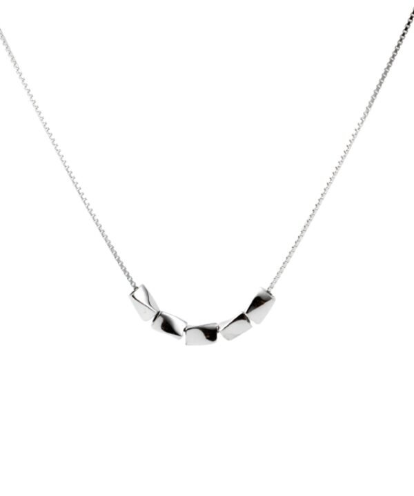 925 Sterling Silver Peas Necklace Rice Clavicle Chain