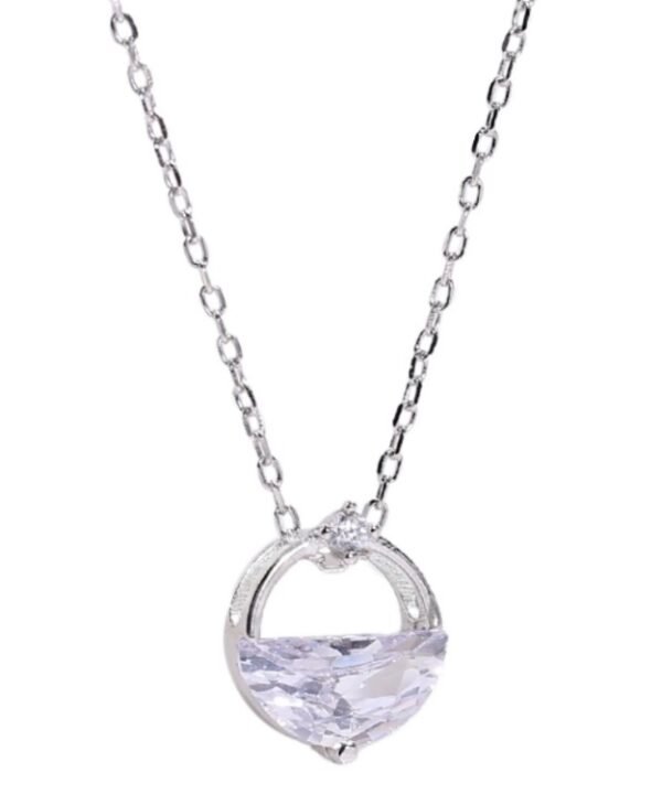 S925 Sterling Silver Clear Spring Water Necklace Valentine Day Accessories
