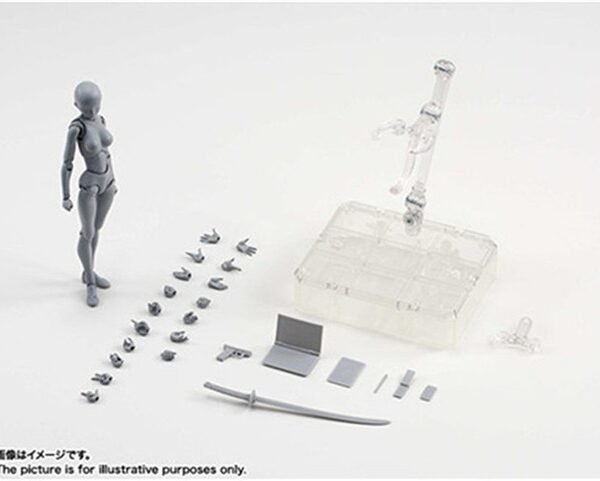 Figuarts Body Body-Chan Body-Kun Grey Color Ver Black PVC Action Figure Collectible Model Toy