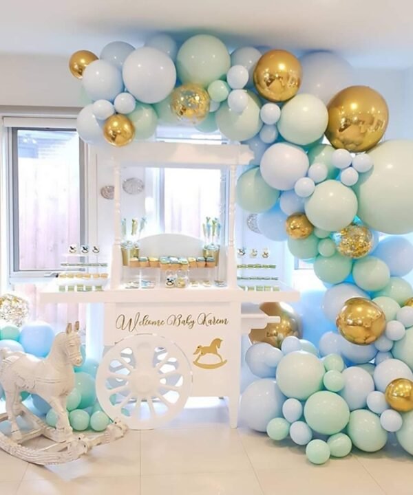 Macaron Green And Blue Balloon Chain Package Birthday Wedding Party Background Wall Decoration Balloon Combination