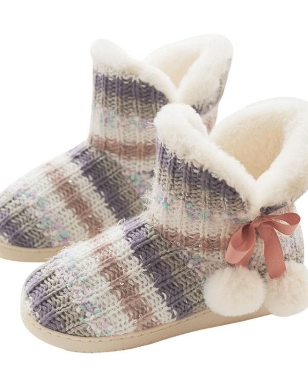 Cashmere Winter Home Boots Thick-Soled Cotton Slippers, 35-36, 37-38, 39-40