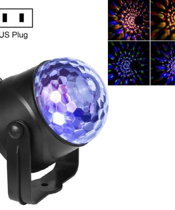 MGY-019 6W Remote Control LED Crystal Magic Ball Light Colorful Rotating Stage Laser Light, US Plug, EU Plug, UK Plug, AU Plug