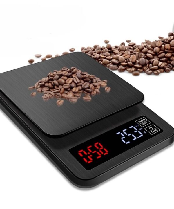 Household Hand-Pushed Coffee Scale USB-Powered Smart Kitchen Scale With Timing, 3kg/0.1g, 5kg/0.1g, 10kg/1g
