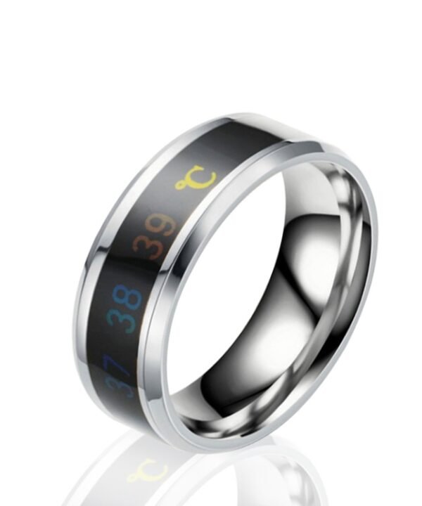 Smart Temperature Ring Stainless Steel Personalized Temperature Display Couple Ring, 6, 7, 8, 9, 10, 11, 12, 13