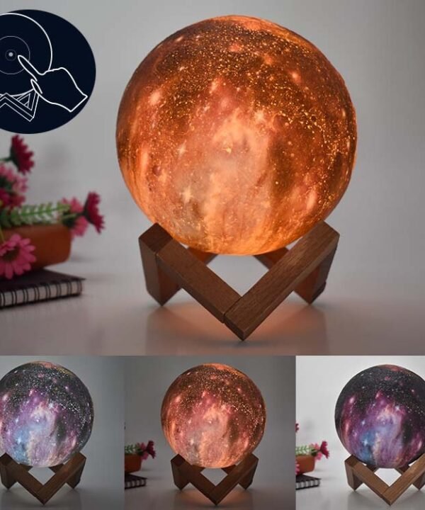 3D Moon Lamp Children Gift Table Lamp Painted Starry Sky LED Night Light, 15cm Touch Control 3-colors 1W, 15cm Pat Control 3-colors 1W, 15cm Remote Control 16-colors 1W, 15cm Touch Control 7-colors 1W, 15cm Pat Control 7-colors 1W...