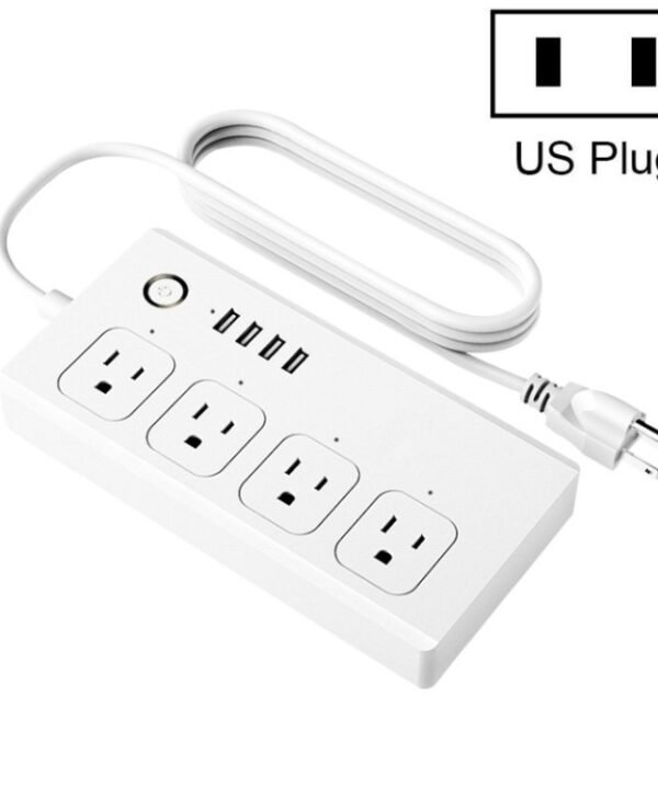 Home Office Wifi Mobile Phone Remote Control Timer Switch Voice Control Power Strip, 1.5m