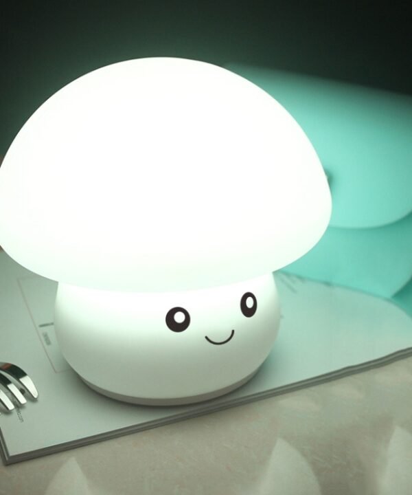 Silicone Colorful Mushroom Night Light Bedside Sleeping Table Lamp, 0.8W