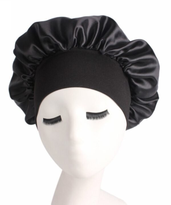 2 PCS TJM-301 Night Cap With Wide Brim And Elasticity Headband Ladies Chemotherapy Cap Hair Care Hat, M 56-58cm