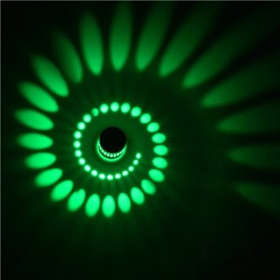 3W Modern Interior Creative Spiral Round Wall Lamp for Club, KTV, Corridor, Aisle, Background Wall Decoration Lamp, Recessed In, Wall Mounted