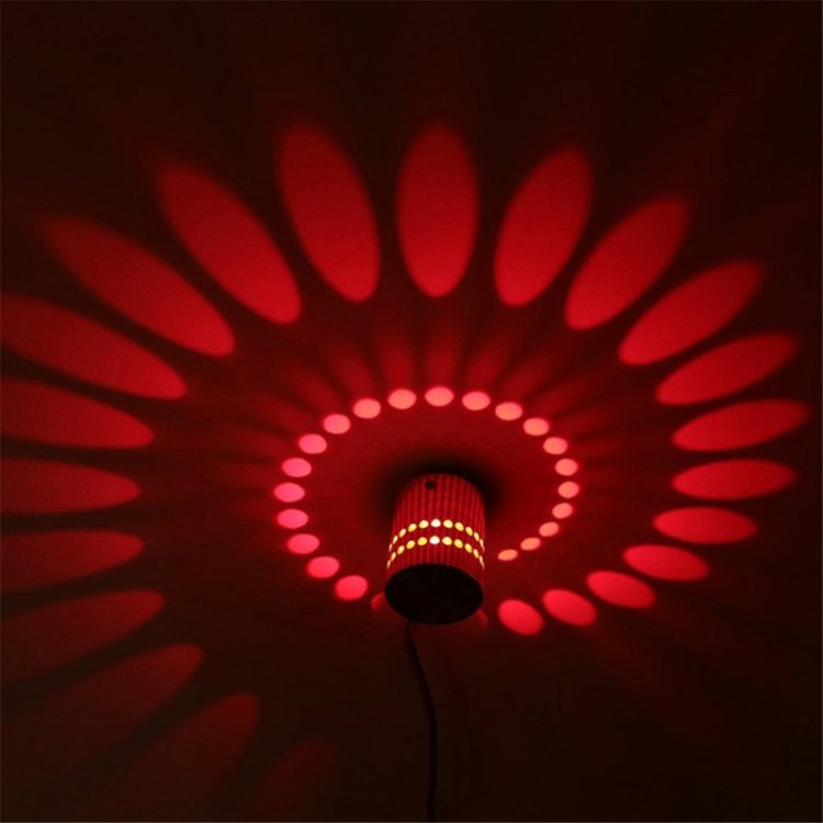 3W Modern Interior Creative Spiral Round Wall Lamp for Club, KTV, Corridor, Aisle, Background Wall Decoration Lamp, Recessed In, Wall Mounted - Image 3