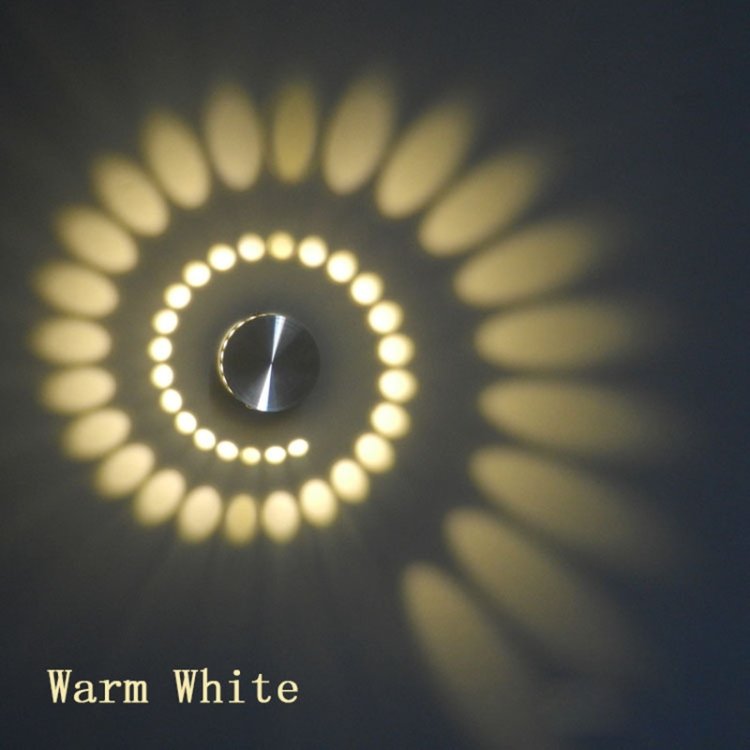 3W Modern Interior Creative Spiral Round Wall Lamp for Club, KTV, Corridor, Aisle, Background Wall Decoration Lamp, Recessed In, Wall Mounted - Image 4