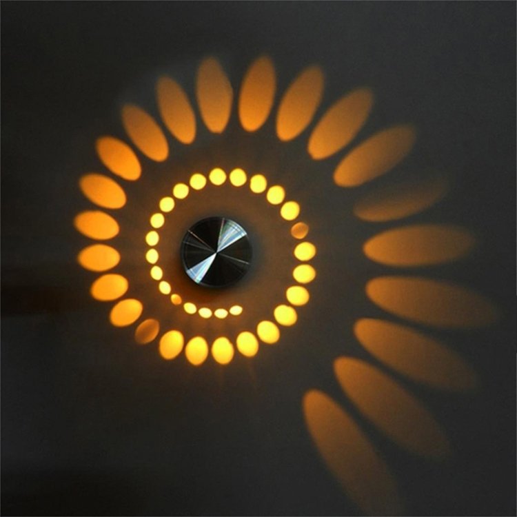 3W Modern Interior Creative Spiral Round Wall Lamp for Club, KTV, Corridor, Aisle, Background Wall Decoration Lamp, Recessed In, Wall Mounted - Image 5