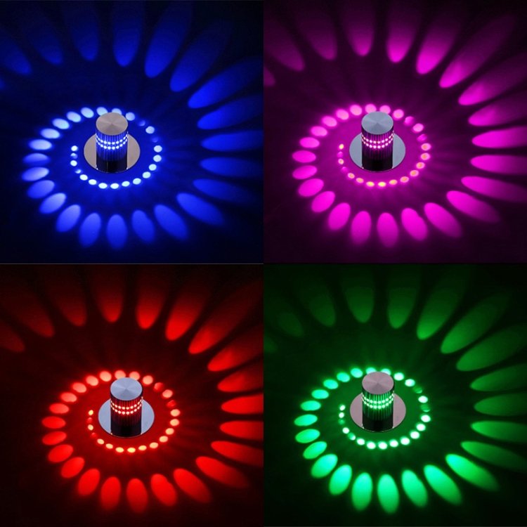 3W Modern Interior Creative Spiral Round Wall Lamp for Club, KTV, Corridor, Aisle, Background Wall Decoration Lamp, Recessed In, Wall Mounted - Image 7