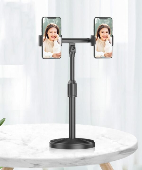 2 PCS Desktop Universal Retractable Multifunctional Mobile Phone Live Broadcast Stand, Dual Positions, Three Positions, Double Positions With Fill Light, Three Positions With Fill Light