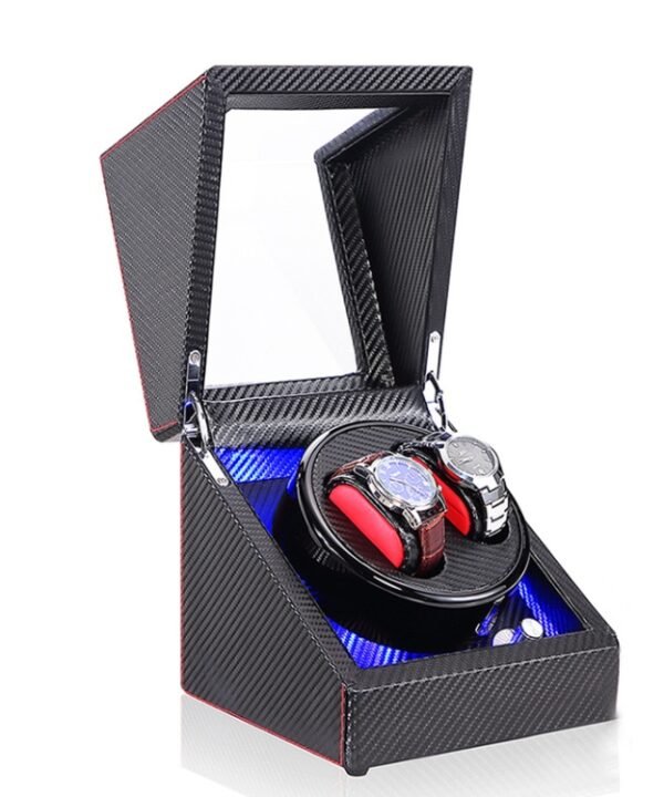 Watch Shaker Automatic Mechanical Watch Rotating Motor Winding Box, US / EU / UK Plug, Pure Carbon Fiber Pattern, Black & White, All Black, Ebony White, Ebony, Ebony Camel Flannel, Black Camel Flannel, Black Carbon Fiber Texture, Ebony Red