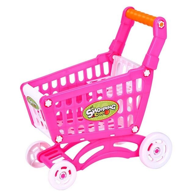 Children Toy Hand Push Plastic Simulation Mini Supermarket Shopping Cart Baby Fun Toddler Stroller