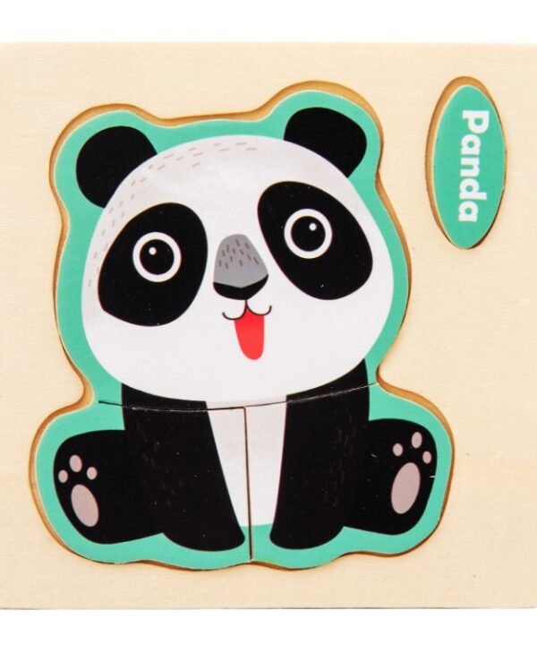 10 PCS Children Educational Animal Three-Dimensional Wooden Puzzle Toy, Panda, Tortoise, Police Car, Train, Fire Truck, Big Truck, Steamship, Owl, Cows, Rocket, Hot Air Balloon, Lion, Tiger, Elephant, Sea Lion, Crab, Aircraft, Pony, Goldfish, Bear