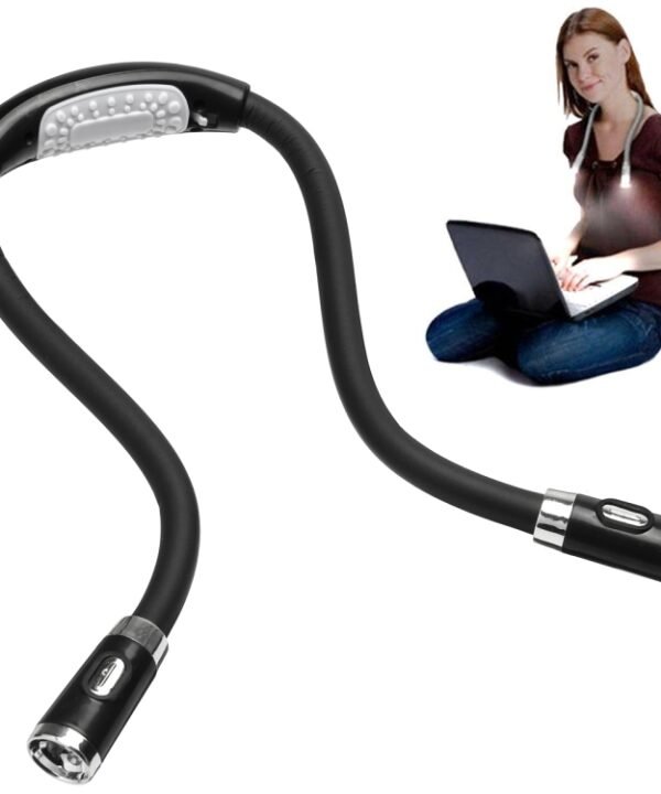 Portable U-shaped LED Flexible Handsfree Hug Neck Reading Book Lamp Torch, Black, Green, Blue, Pink