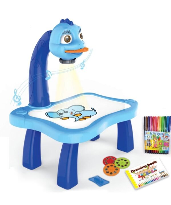 Smart Children Projection Painting Board Multifunctional Drawing Table Toy Set, Blue, Pink