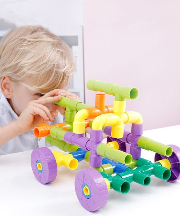 Children Educational Plastic Pipe Building Blocks Assembled Toy 72 PCS / Set