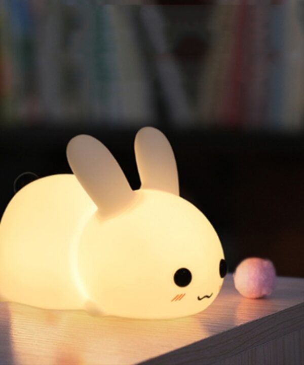 Silicone Rabbit LED Night Light USB Charging Dual-Tone Light Pat Light