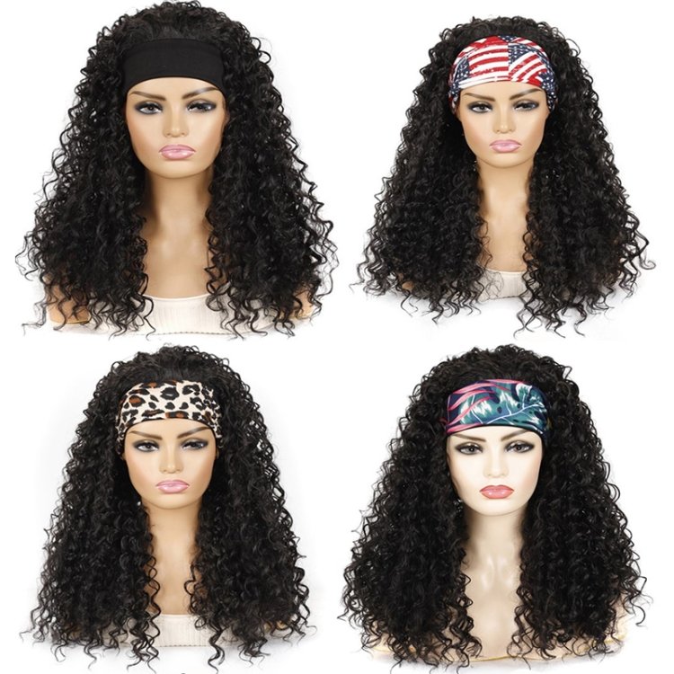 Hairband Wig Headgear Volume Chemical Fiber Wig Headgear, Black Hair Band 1B#O, Stars And Stripes Headband 1B#H, Leopard Headband 1B#G, Flower Hair Band 1B#C, 1B#XC, 4#XK, 27#XB, 33#XG, 613#O, 613#A, 613#G, 613#XC - Image 2
