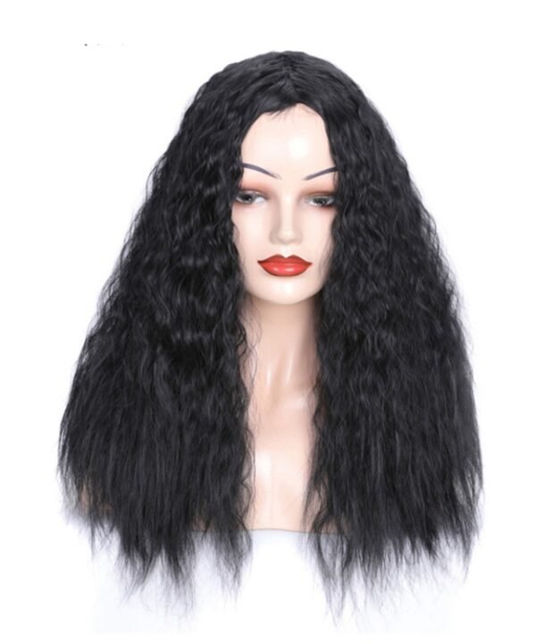 Matte Realistic Corn Perm Long Curly Hair Woolen Volume Wig Headgear, Black, Black Gradient Deep Purple, Black Gradient Dark Milky Gray, Black Gradient Milky Gray, Black Gradient Light Milky Gray, Black Gradient Sapphire Blue, Light Brown...