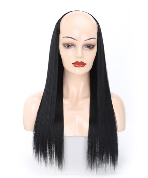 Wig Half Headgear Long Straight Hair U-Shaped Wig Headgear, 1.US-1B# Black, 2.US-1BT0906 #, 3. Black Gradient Sapphire Blue, 4.US-2# Natural Black, 5.US-4# Brown Black, 6.US-4H27#, 7.US-4M30# Linen, 8.US-4M33# Chestnut Color, 9.US-8#, 10.US-8H613#...