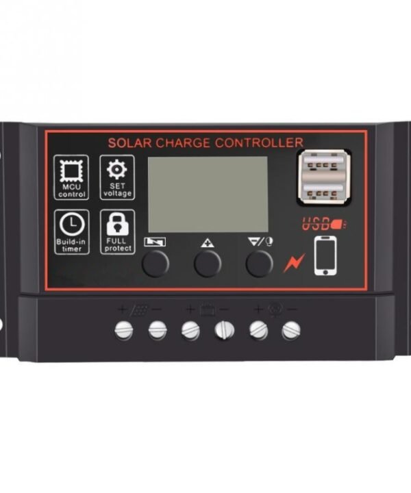 12V24V Simple Solar Controller Light Time Control Solar Charge And Discharge Controller With USB, 10A, 20A, 30A