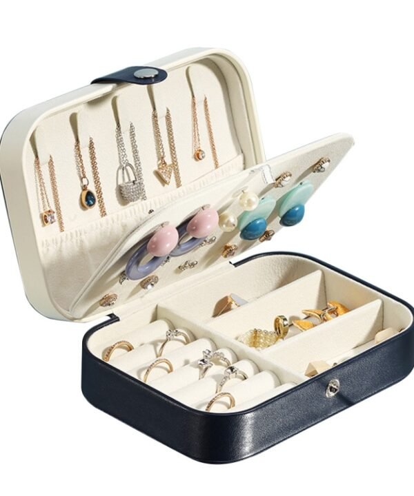 Double-Layer Jewelry Storage Box Earrings Ring Portable Flannel Jewelry Box