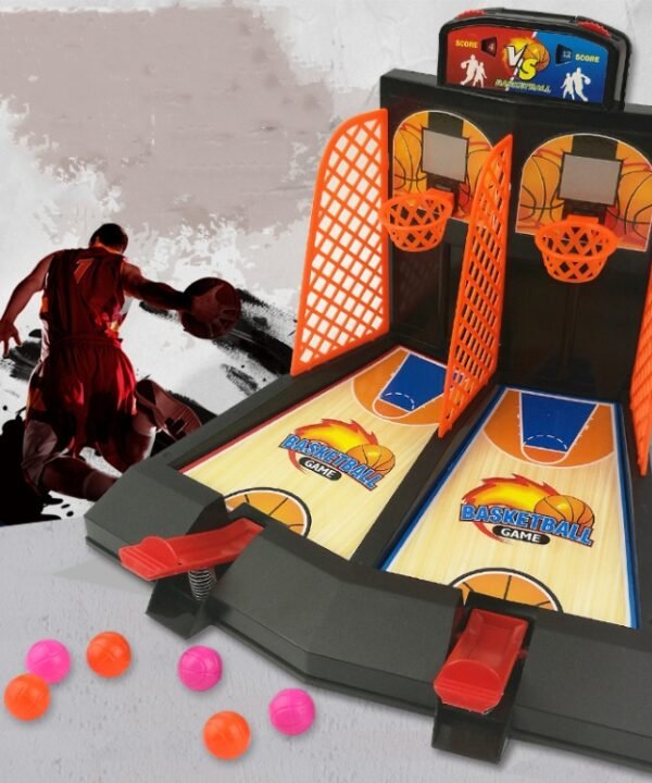 2 PCS Double Battle Basketball Toys Children Finger Catapult Basketball Court Desktop Shooting Parent-Child Game