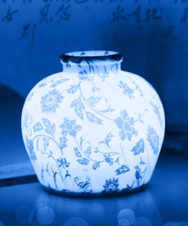 QH-28 Blue-and-white Porcelain Silicone Night Light USB Bedroom Bedside Lamp Pat Sensor Lamp