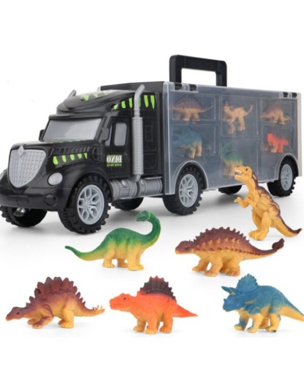 Children DIY Dinosaur Portable Storage Container Truck Model Toy Set