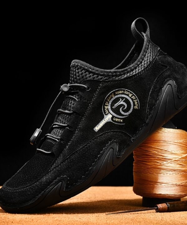 Spring And Summer Men Casual Breathable Peas Shoes Leather Pigskin Lazy Sneakers, 38, 39, 40, 41, 42, 43, 44, 45, 46, 47, 48