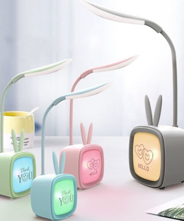 2 PCS Cute Pet USB Table Lamp Energy-Saving Eye Protection LED Bedroom Dormitory Night Light, Random Color Delivery, Rabbit, Cute Bear, Fawn, Archie