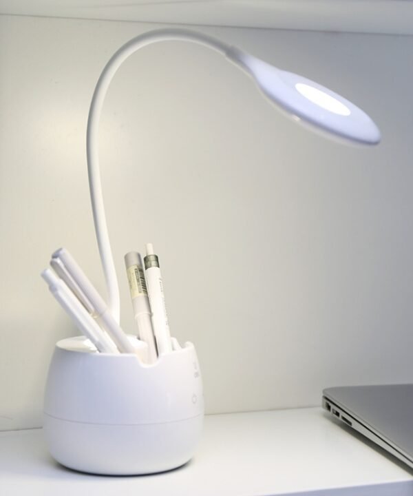 Deli 4326 Three-gear Adjustable Ring USB Charging Desk Lamp with Pen Holder