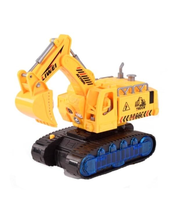 Children Light And Music Simulation Electric Excavator Car Toy, Style:, Police Car, Engineering Vehicle, Engineering Excavator, Engineering Bulldozer, Four-wheel Excavator