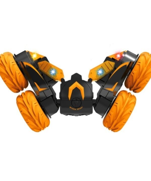 Double-Sided 360-Degree Lighting Stunt Car Climbing And Rolling Remote Control Off-Road Vehicle, Black Orange, Black Green