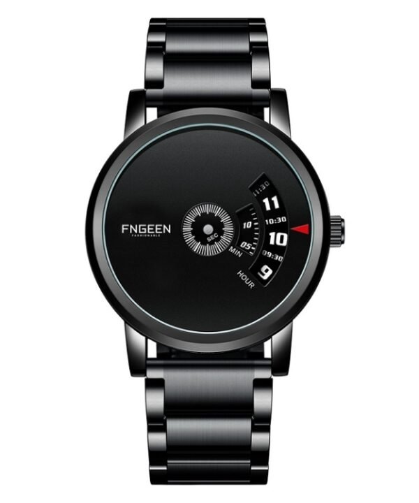 FNGEEN S230 Men Non-Pointer Quartz Watch, Black Steel Black Surface, White Steel Black Surface, White Steel White Surface, Black Mash Black Steel Black, White Mash White Steel White Surface, White Mash White Steel Black Surface