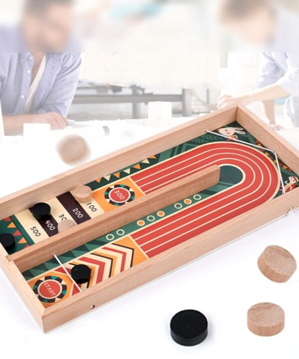 Wooden Toy Catapult Chess Board Game Children Bouncing Pinball Parent-Child Interactive Board Game