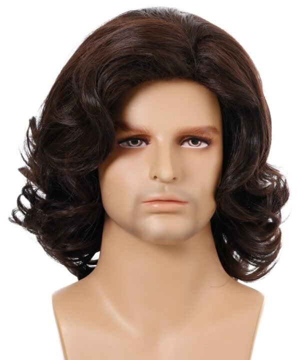 Men Wigs Oblique Bangs Fluffy Short Curly Hair