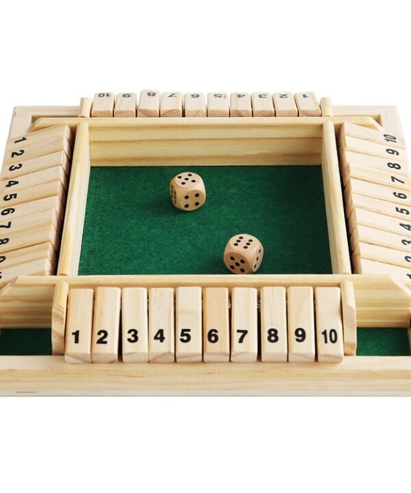 Four-Sided Digital Flop Game Party Interaction Children Educational Leisure Board Game Adult Decompression Wooden Toys, Green, Brown