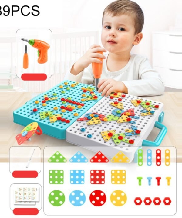 Children Screw-Tightening Electric Drill Toy Manual Assembly Toolbox, Style:, 2D Plane + Manual Drill (188 PCS), 2D Plane + Electric Drill (189 PCS), 3D + Manual Drill (275 PCS), 3D + Electric Drill (276 PCS), 3D + Electric Drill (316 PCS)...